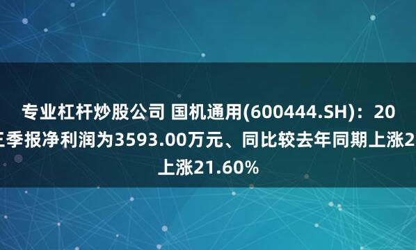 专业杠杆炒股公司 国机通用(600444.SH):2025年三季报净利润为3593.00万元、同比较去年同期上涨21.60%